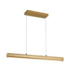 Dimmable LED Pine Wooden Wide Linear Island Pendant