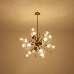 Dimmable LED Ripple Glass Bubble Sputnik Sunburst Chandelier