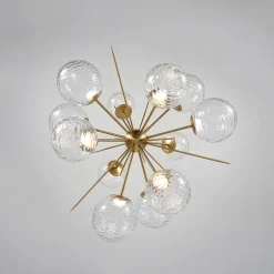 Dimmable LED Ripple Glass Bubble Sputnik Sunburst Chandelier