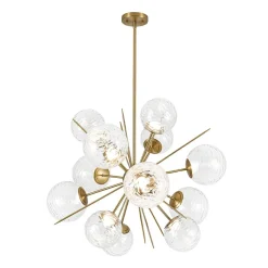 Dimmable LED Ripple Glass Bubble Sputnik Sunburst Chandelier