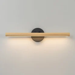 Dimmable LED Rotatable Linear Wooden Vanity Sconce Picture Light