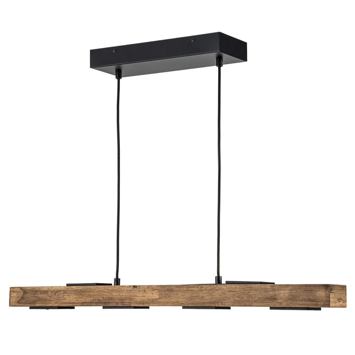 Dimmable LED Rustic Linear Oak Wood Kitchen Island Pendant