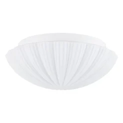 Dimmable LED White Ribbed Glass Scalloped Ceiling Light