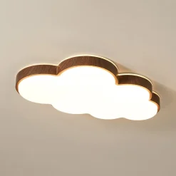 Dimmable LED Wood Accented Cloud Kids Ceiling Light