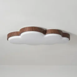 Dimmable LED Wood Accented Cloud Kids Ceiling Light
