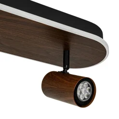 Dimmable LED Wood Linear Oval Semi Flush Adjustable Spotlight