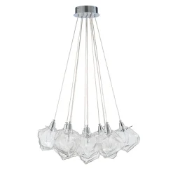 Dimmable 13-Light Frozen Glass Ice Style Cluster Chandelier