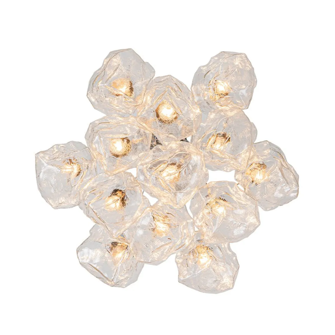 Dimmable 13-Light Frozen Glass Ice Style Cluster Chandelier
