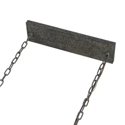 Farmhouse Antique Wooden Rectangle Box Linear Chandelier