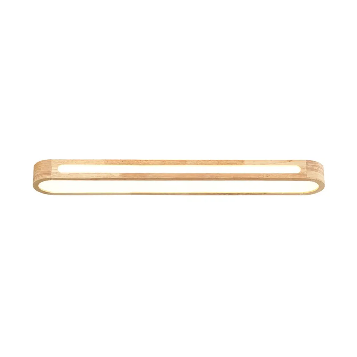 Farmhouse Dimmable LED Wood Oval Flush Mount Light