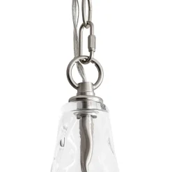 Farmhouse 1-Light Hammered Glass Bell Kitchen Pendant Light