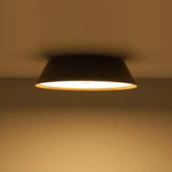 Farmhouse Wood Grain Dimmable LED Round Flush Mount Light