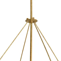 French Antique Gold Geometric Water Glass Cage Chandelier
