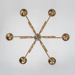 French Classic Brass Scrolling Candle Style Chandelier