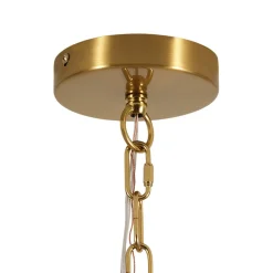 French Country Brown Woven Rope Wide Drum Semi Flush Chandelier