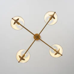 French Country 4-Light Fabric Round Candle Style Chandelier