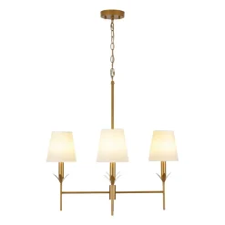 French Country 4-Light Fabric Round Candle Style Chandelier