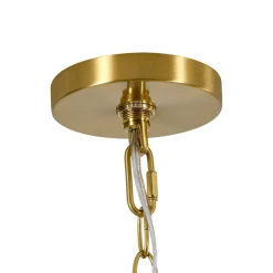 French Country White Wood Brass Iron Candle Chandelier