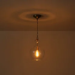 French Farmhouse 1-Light Glass Bell Kitchen Pendant Light