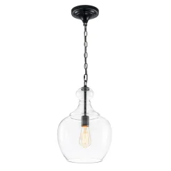 French Farmhouse 1-Light Glass Bell Kitchen Pendant Light