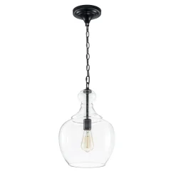 French Farmhouse 1-Light Glass Bell Kitchen Pendant Light