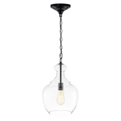 French Farmhouse 1-Light Glass Bell Kitchen Pendant Light