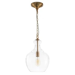 French Farmhouse 1-Light Glass Bell Kitchen Pendant Light