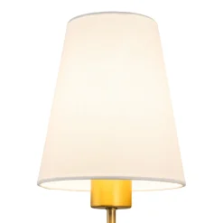 French 1-Light White Linen Conical Vanity Wall Sconce