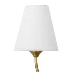 French 2-Light White Linen Conical Vanity Wall Sconce