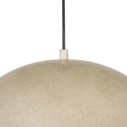 French Vintage Weathered Gilded Oversized Iron Dome Pendant