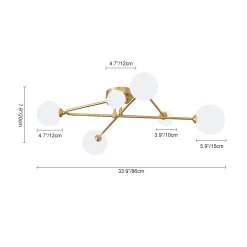 Frosted Bubble Linear Sputnik Semi Flush Mount