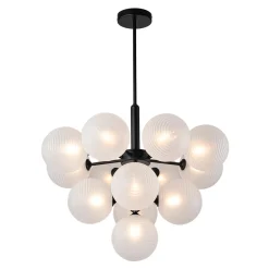 Frosted Ribbed Glass Bubble Chandelier