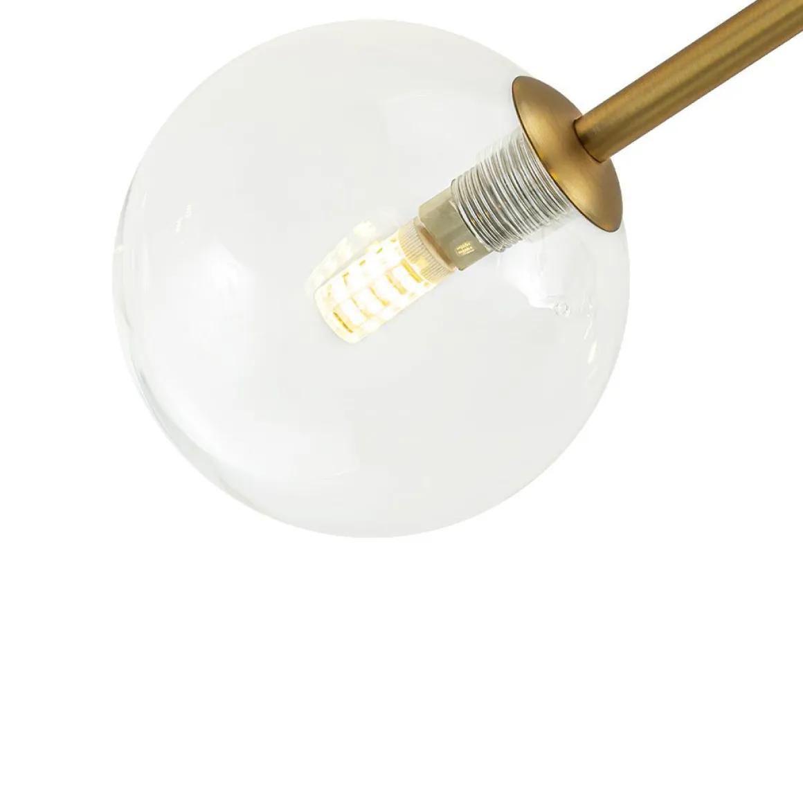 Funky Branch Style 6-Light Clear Glass Bubble Semi Flush Mount