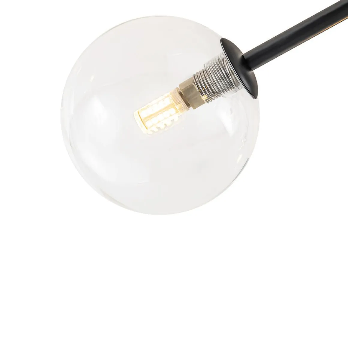 Funky Branch Style 6-Light Clear Glass Bubble Semi Flush Mount
