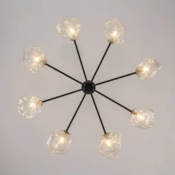 Funky Eclectic Frozen Icy Style Black Sputnik Chandelier