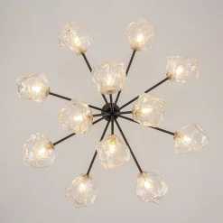 Funky Eclectic Frozen Icy Style Black Sputnik Chandelier