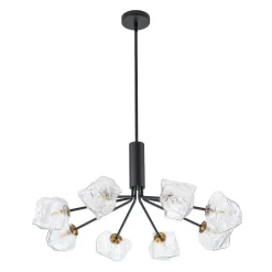 Funky Eclectic Frozen Icy Style Black Sputnik Chandelier