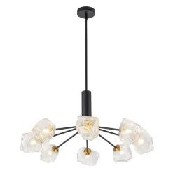 Funky Eclectic Frozen Icy Style Black Sputnik Chandelier