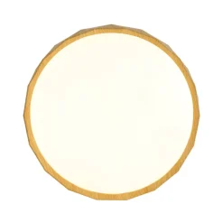 Geometric Wood Style Dimmable LED Flush Mount Light