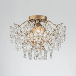 Glam Bloom Draped Crystal Accented Semi Flush Mount