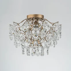 Glam Bloom Draped Crystal Accented Semi Flush Mount