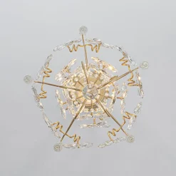 Glam Bloom Floral Crystal Accented Cage Pendant Light
