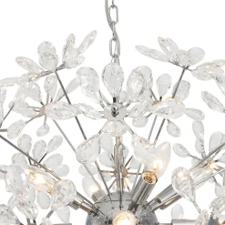 Glam Chrome Bloom Dandelion Crystal Sputnik Chandelier