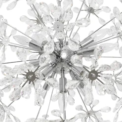 Glam Chrome Bloom Dandelion Crystal Sputnik Chandelier