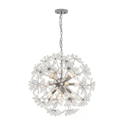 Glam Chrome Bloom Dandelion Crystal Sputnik Chandelier