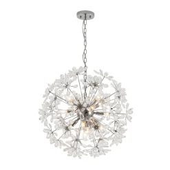 Glam Chrome Bloom Dandelion Crystal Sputnik Chandelier