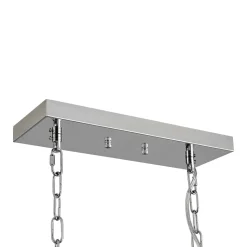 Glam Chrome Dazzle Crystal Rectangle Cage Island Chandelier