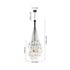 Glam Cluster Textured Water Glass Globe Bubble Chandelier