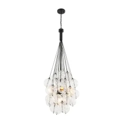 Glam Cluster Textured Water Glass Globe Bubble Chandelier