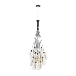 Glam Cluster Textured Water Glass Globe Bubble Chandelier